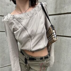 Miss Sixty Collection Rare Y2K Vintage Asymmetrical Ruched Bomber Jacket